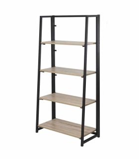 Scaffale libreria pieghevole a 4 ripiani in stile industriale - 64x31,5 H134,5