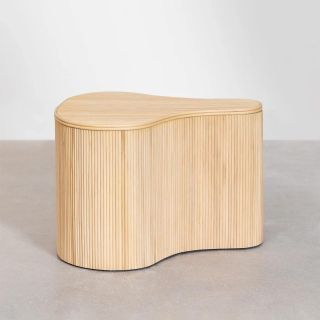 Tavolino con contenitore in rattan 58x54 H39